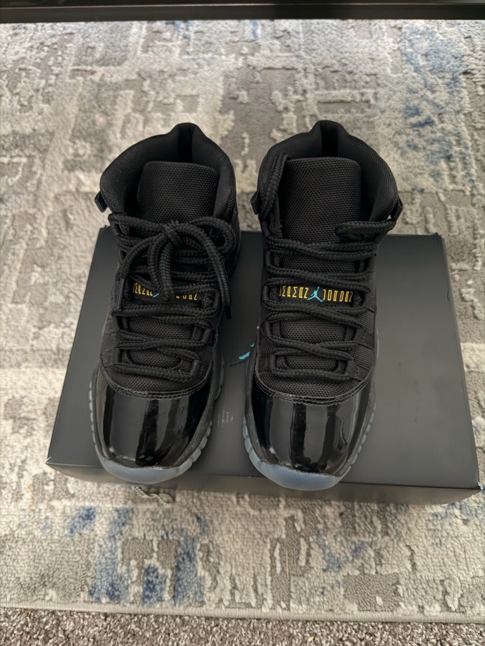 Jordan Kids Black Patent Leather High-Top Sneakers